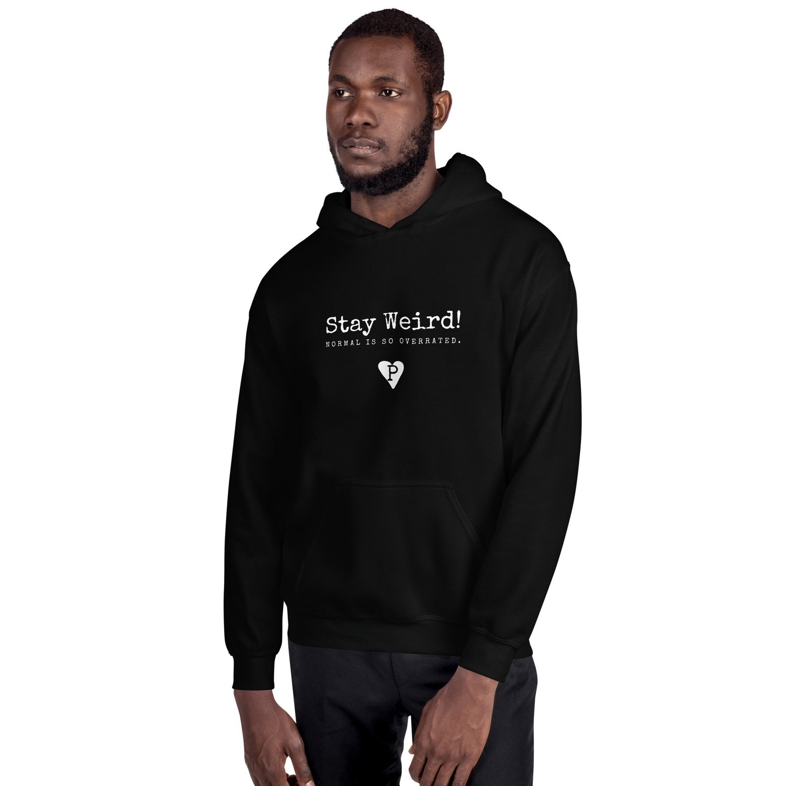 Unisex Hoodie Black Stay Weird! Normal is so overrated. - Image 5