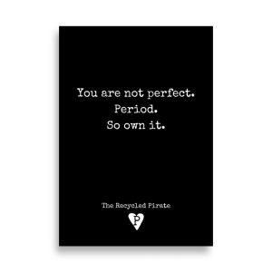 Poster You are not perfect. Period. So own it.