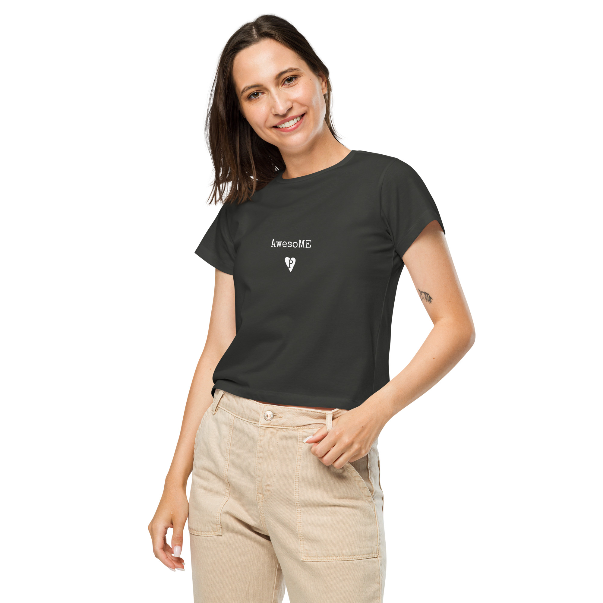 Women’s high-waisted t-shirt AwesoME - Image 5